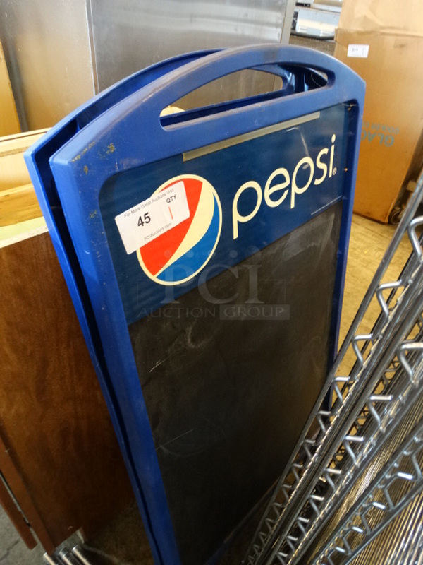Blue Poly Chalkboard Sidewalk Sign. 24x4x43 - Image 1 of 3