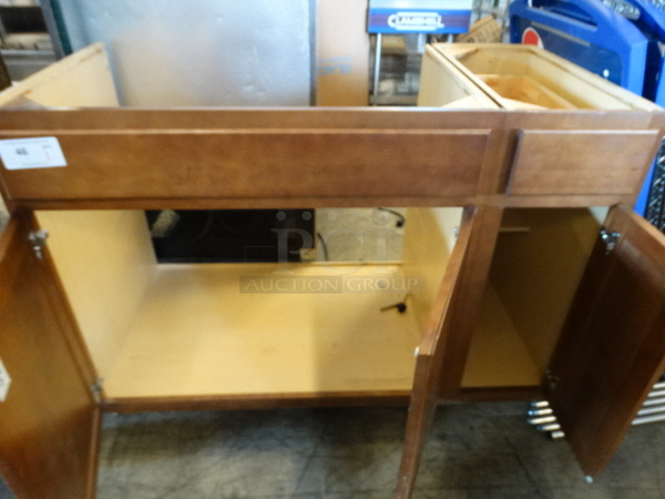 Wood Pattern Cabinet Frame w/ 3 Doors and Drawer. 48x25x35 - Image 6 of 6