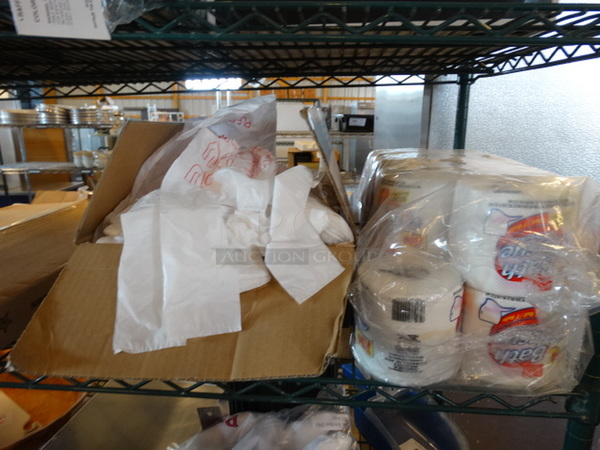 All One Money! Lot of Plastic Bags and Toilet Paper! - Image 1 of 4