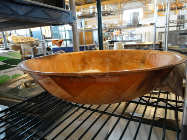 2 Items; Wood Pattern Bowl and Cutting Board. 18x18x4.5, 6x9x0.5. 2 Times Your Bid! - Image 2 of 3