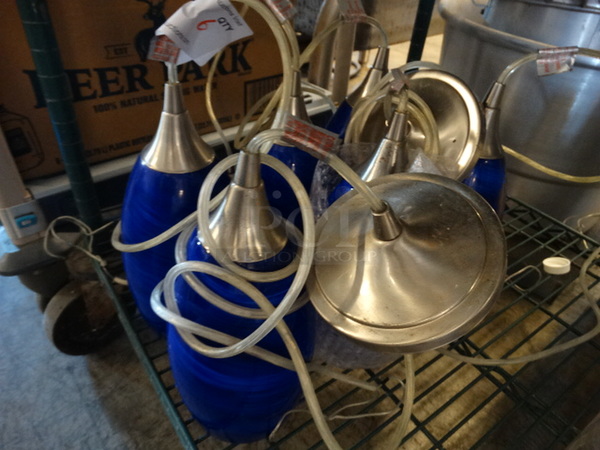 6 Blue Ceiling Lights. 4x4x9.5. 6 Times Your Bid! - Image 2 of 5