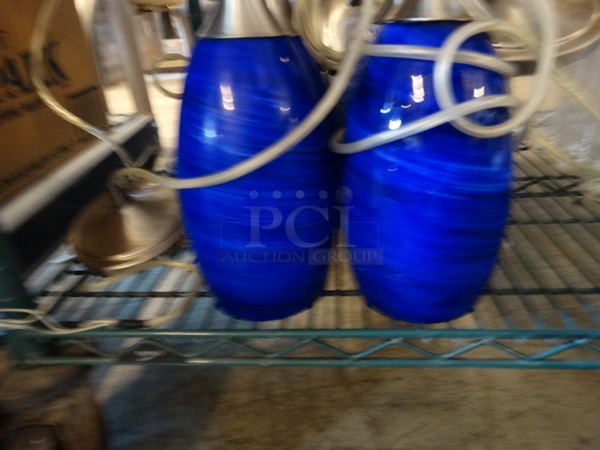 6 Blue Ceiling Lights. 4x4x9.5. 6 Times Your Bid! - Image 4 of 5