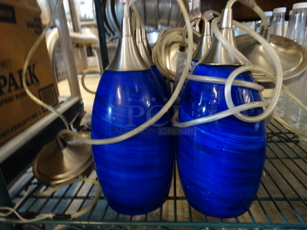 6 Blue Ceiling Lights. 4x4x9.5. 6 Times Your Bid! - Image 5 of 5