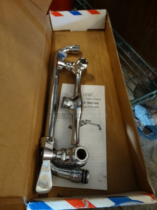 IN ORIGINAL BOX! Metal Faucet w/ Handles. 9x4x12