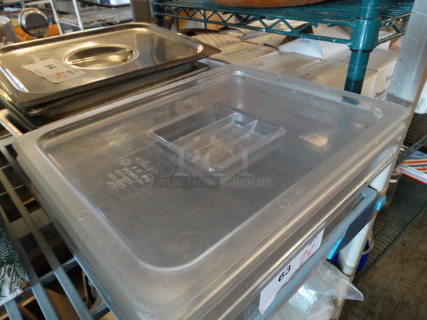 2 Poly Clear 1/2 Size Drop In Bins w/ 2 Lids. 1/2x4. 2 Times Your Bid! - Image 3 of 4