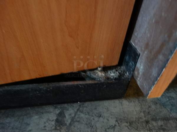 Wood Pattern Trash Can Shell w/ Trash Deposit Hole, Tray Return and Door. 21x20x47 - Image 3 of 5