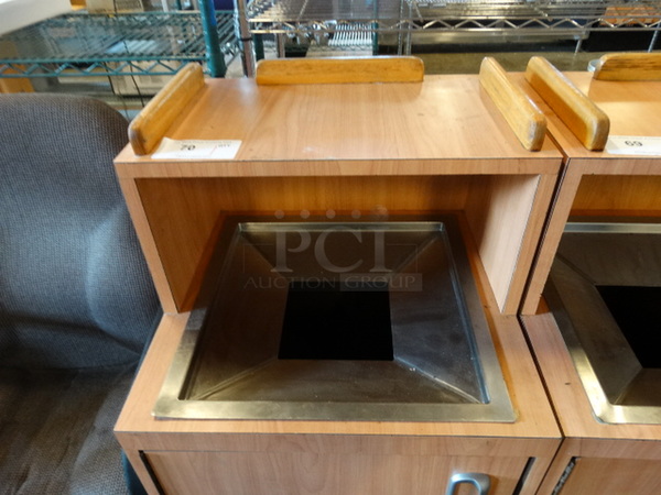 Wood Pattern Trash Can Shell w/ Trash Deposit Hole, Tray Return and Door. 21x20x47 - Image 4 of 6