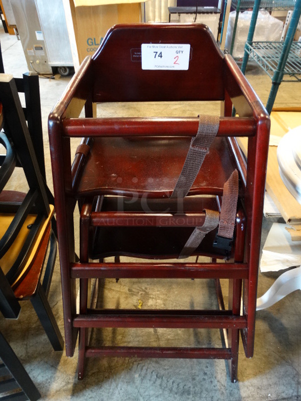 2 Wood Pattern High Chairs. 20x20x29. 2 Times Your Bid! - Image 1 of 4