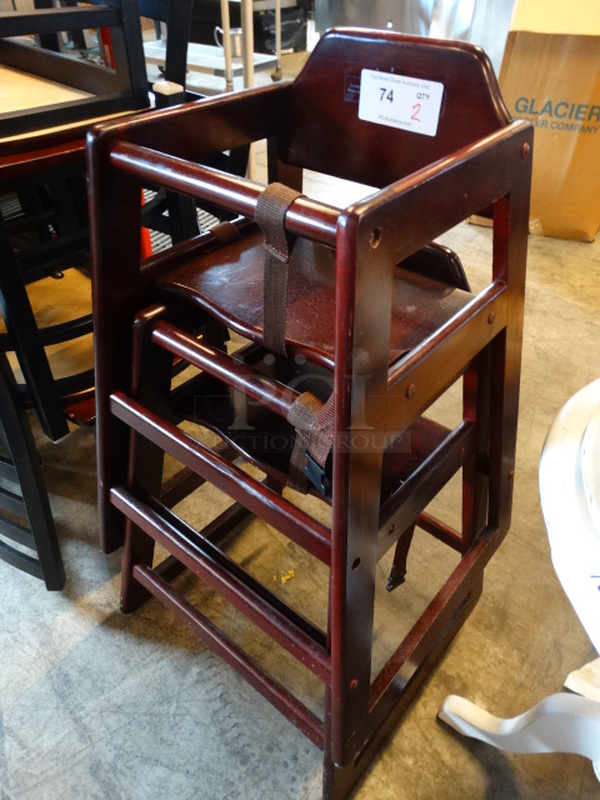 2 Wood Pattern High Chairs. 20x20x29. 2 Times Your Bid! - Image 2 of 4