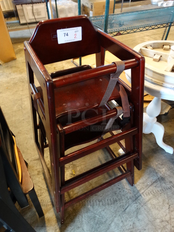 2 Wood Pattern High Chairs. 20x20x29. 2 Times Your Bid! - Image 3 of 4