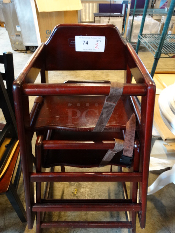 2 Wood Pattern High Chairs. 20x20x29. 2 Times Your Bid! - Image 4 of 4
