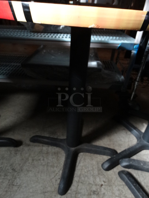 Round Table on Black Metal Table Leg w/ Paradise Logo. Stock Picture - Cosmetic Condition May Vary. 24x24x29 - Image 3 of 4
