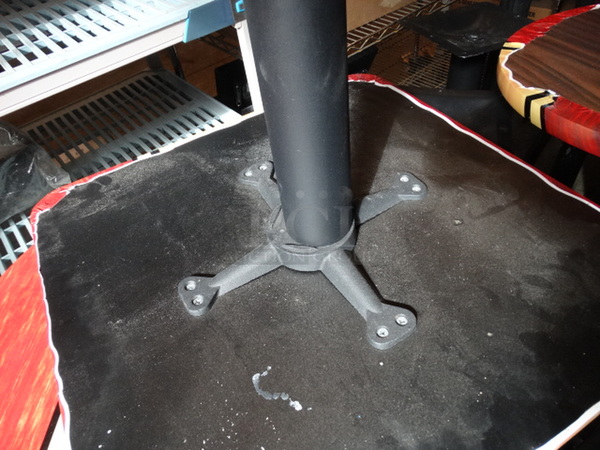 Square Table on Black Metal Table Leg w/ Paradise Logo. Stock Picture - Cosmetic Condition May Vary. 24x24x29 - Image 4 of 4