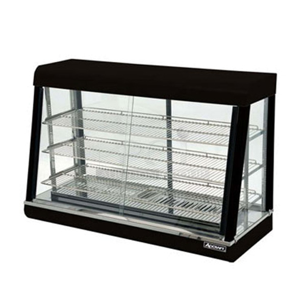 STILL IN THE BOX! Brand New Admiral Craft Model HD-48 Heated Countertop Electric Display Case. 3 Adjustable Shelves, Interior Light, Front And Rear Sliding Doors, Adjustable Thermostat With Internal Humidifier And Double Wall Stainless Steel Conctruction. Stock Photo Cosmetic Differences May Occur. 120 Volt. 48x21x24 