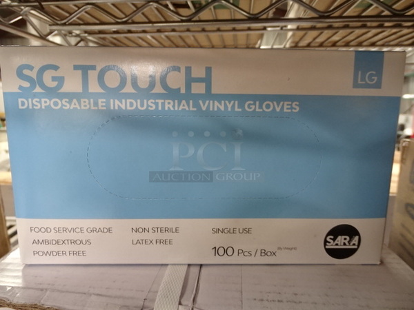 (x2) 2 Times Your Bid. Brand New SG Touch Large Industrial Vinyl Gloves.