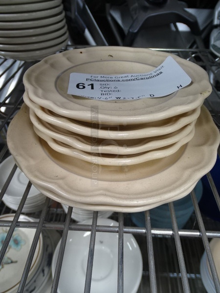 ALL ONE MONEY! 4 Beige Saucers And 2 Plates.