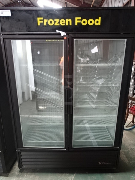 AMAZING! True Model GDM-49F Commercial Electric Two Door Freezer Merchndiser With Interior LED Lights. Can Not Test Due To Plug Style. 54x77x30 115/208-230 Volt, 1 Phase
