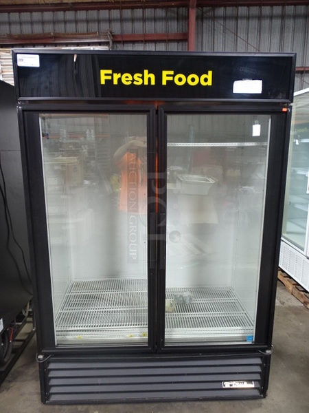 AMAZING! True Model GDM-49 Commercial Electric Two Door Refrigeration Merchandiser With Interior LED Lights. Tested And Working. 54x30x77 115/208-230 Volt 1 Phase