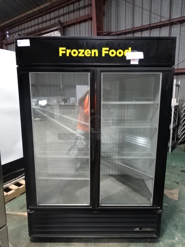 AMAZING! True Model GDM-49F Commercial Electric Two Door Freezer Merchandiser With Interior LED Lights. Can Not Test Due To Plug Style. 54x30x77 115/208-230 Volt
