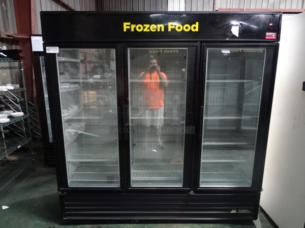 WOW! True Model GDM-72F Commercial 3 Door Electric Freezer Merchandiser With Interior LED Lights. Can Not Test Due To Plug Style.  79x32x79 115/208-230 Volt, 1 Phase