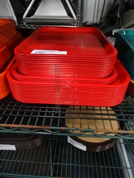 ALL ONE MONEY! Red Standard Food Serving Trays. 14x18x1, 16x12x1 & 11x14x1