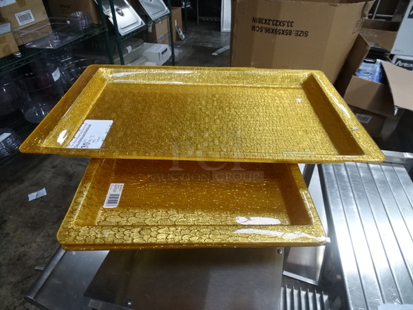 (x3) 3Time Your Bid. Brand New Winco Model AST-2G Gold Tray With Snake Texture. 21x13x1