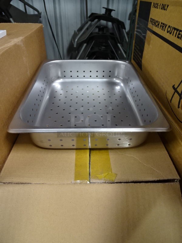(x12) 12 Times Your Bid. Brand New Winco Model SPHP Commecial Stainless Steel 1/2 Size Perforated Steam Table Pan. 13x11x2.5