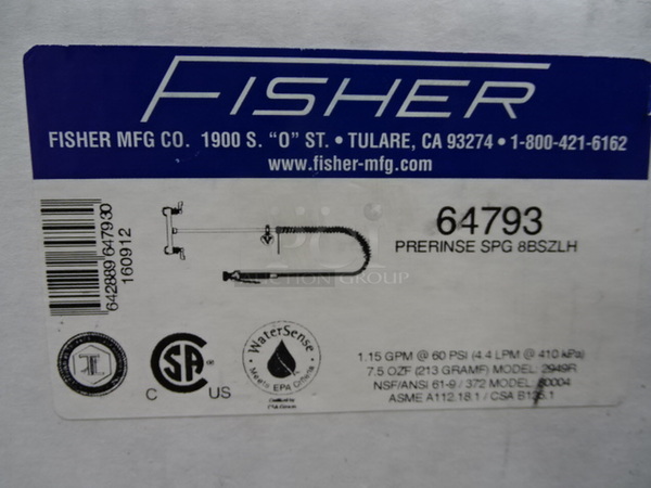STILL IN THE BOX! Brand New Fisher Model 64793 Backsplash Mounted Pre-Rinse Faucet with Wall Bracket And 8