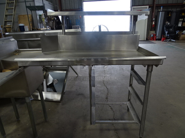 NICE! Soiled Dish Table With Overhead Shelf And Undercounter Rack. 48X29x54