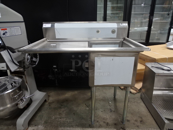 FANTASTIC! Brand New John Boos Model E1S8-1824-14L24 Commercial Stainless Steel 1 Compartment Sink. With 9 3/4” H Boxed Backsplash, Galvanized Legs And Adjustable Plastic Bullet Feet. 44.5x29.5x43.75