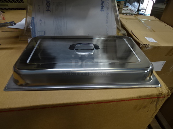 (x5) 5 Times Your Bid. Brand New Commercial Stainless Steel Full Size Steam Pan Covers. 21X13x3