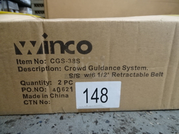 STILL IN THE BOX! Brand New Winco Model CGS-38S Crowd Guidance System With 6.5