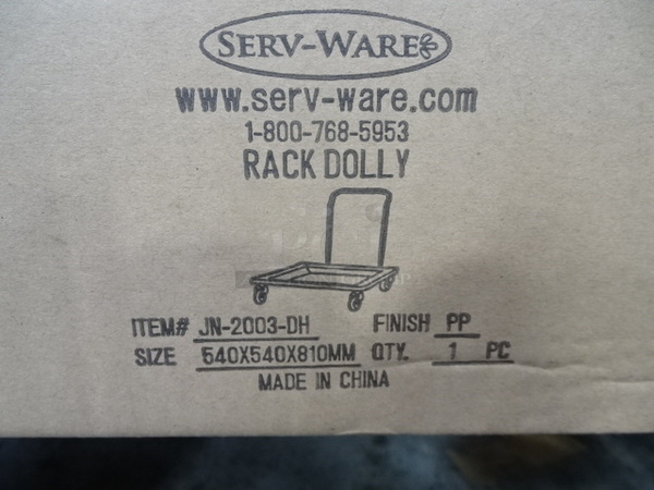 STILL IN THE BOX! Brand New Serv-Ware Model JN-2003-DH Rack Dolly. 22x22x5