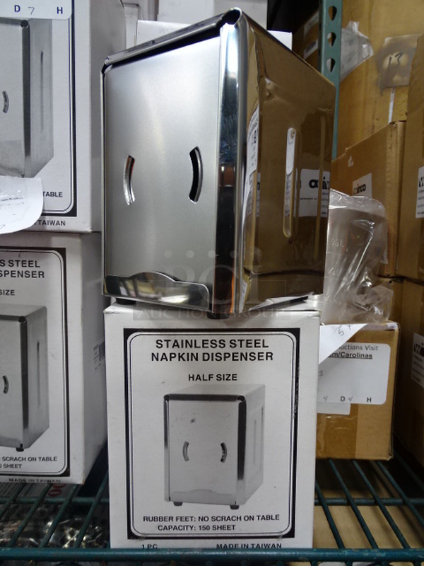 (x12) 12 Times Your Bid. Brand New Winco NH-5 Commercial Stainless Steel Half Size Napkin Dispenser. 4x5.25x5