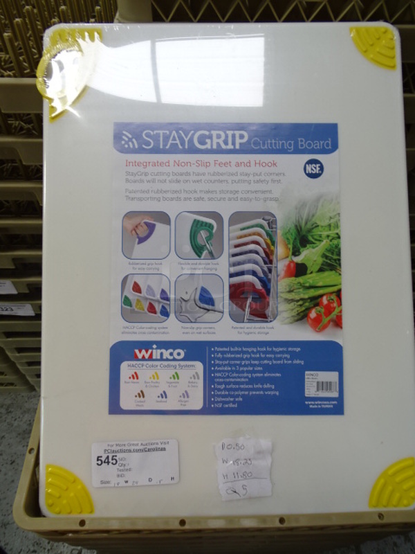 NEW! Winco Model CBN-1824YL Cutting Board With Hook. 18x24x.5 
