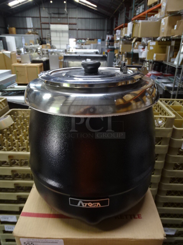 BRAND NEW! Atosa Model AT51588 Commercial Electric Soup Kettle with Insert and Lid 14x14x15

















 