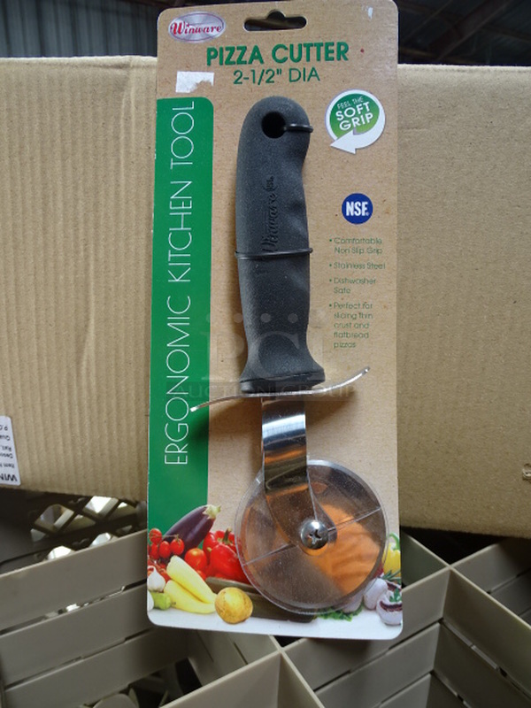(x5) 5 Times Your Bid. Brand New Winco Model VP-315 Stainless Steel Pizza Cutter With Soft Grip Handle. 3x10x1  