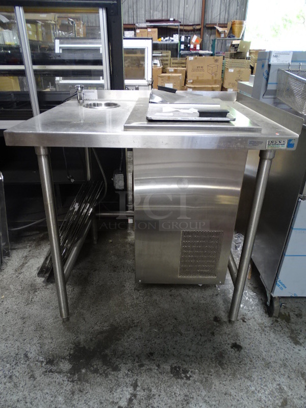 NICE! FECO Commercial Stainless Steel Double Well Ice Cream Station With Sink. Tested And Works. 36x31x38
