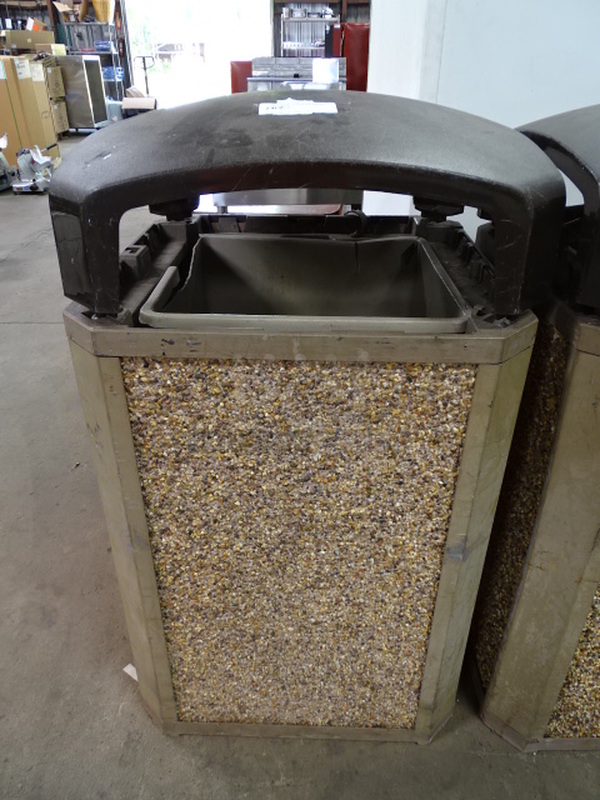 NICE! Commercial Trash Cans With Pebble Finish. 27x27x47