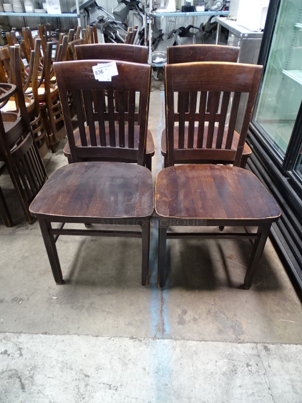 (x3) 3 Times Your Bid. Cherry Finished Chairs. Stock Photo, Cosmetic Differences May Occur. 19x20x35