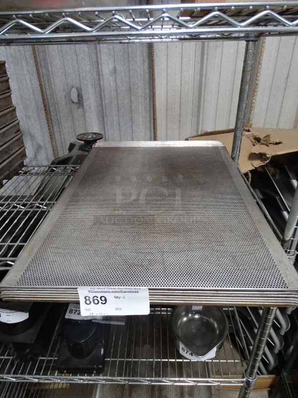 (x6) 6 Times Your Bid. Commercial Perforated Baking Sheets. 18x26x1 