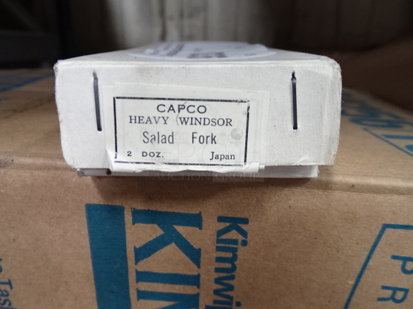 (x3) 3 Times Your Bid. Brand New Capco Commercial Stainless Steel Heavy Windsor Salad Forks. 3 Boxes Of 2 Dozen. 2.5x6.5x1