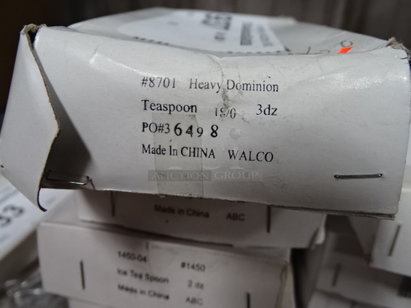 (x4) 4 Times Your Bid. Brand New Walco Model 8701 Commercial Stainless Steel Heavy Dominion Tea Spoons 4 Boxes Of 3 Dozen. 6x3x1