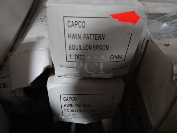 (x2) 2 Times Your Bid. Brand New Capco Commercial Stainless Steel Hwin Pattern Bouillon Spoons 2 Boxes Of 12. 1.25x6x1