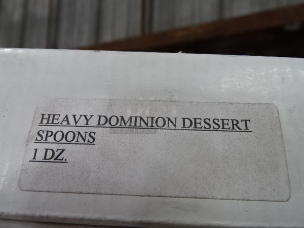 (x4) 4 Times Your Bid. Brand New Commercial Stainless Steel Heavy Dominion Dessert Spoon. 4 Boxes Of 12. 2x8x1.5