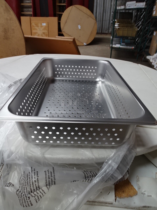 (x6) 6 Times Your Bid. Brand New Winco Model SPFP4  Commercial Stainless Steel Full Size Perforated Pan. 4