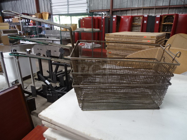 (x3) 3 Times Your Bid. Commercial Stainless Steel Fryer Baskets. 29.5x8.5x10.5
