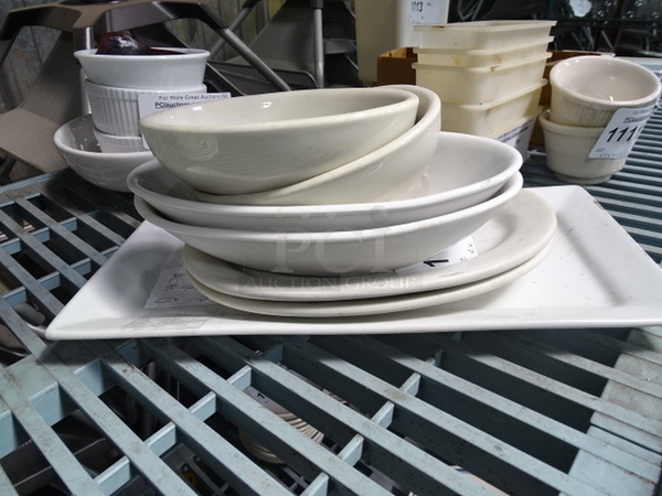 ALL ONE MONEY! Various White Serving Plates And Bowls. 