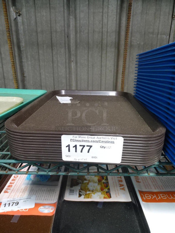 ALL ONE MONEY! Brown Commercial Serving Trays. 16x12x1