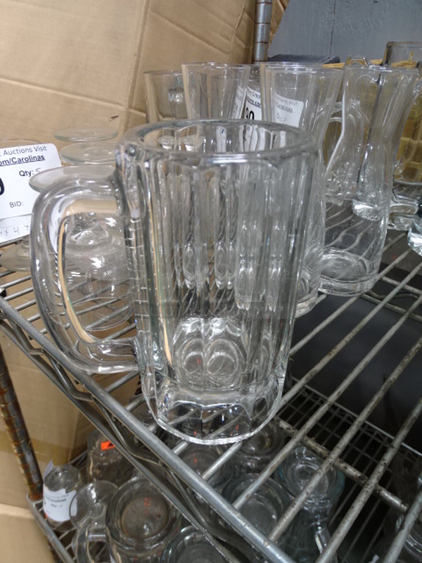 (x7) 7 Times Your Bid. Glass Beer Mugs. 3x5.5
